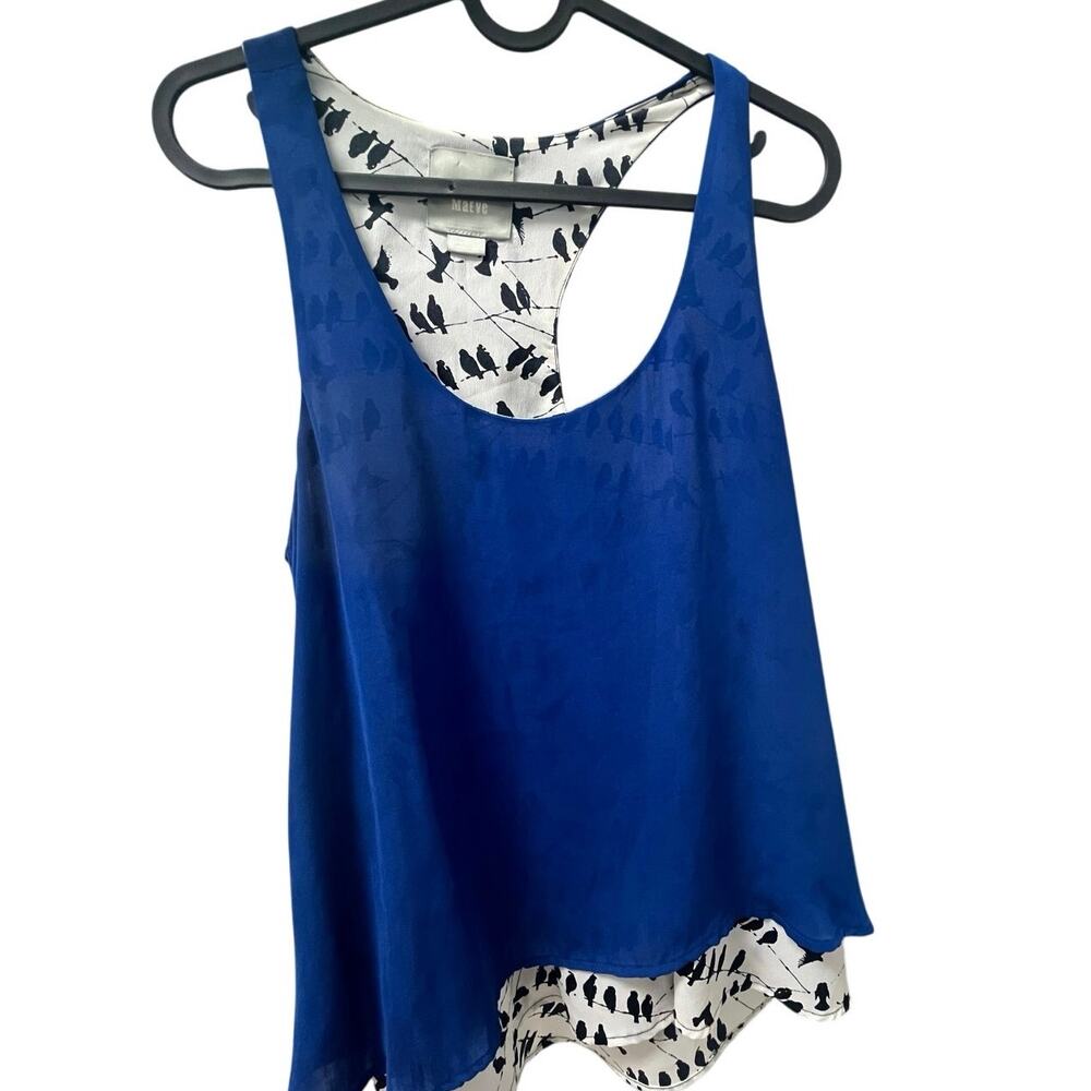 Maeve Blue and White Blouse